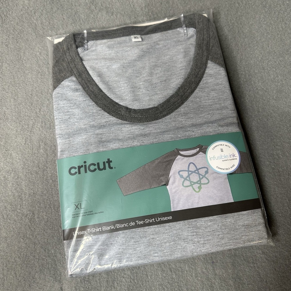 Cricut Unisex‎ Adult Crew Neck T-shirts Sublimation Blanks Baseball Tee, size XL
